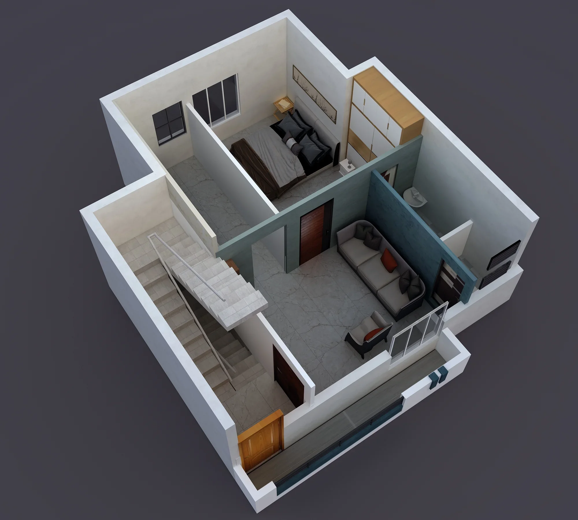 Residential Building - 1 BHK 3 Floor